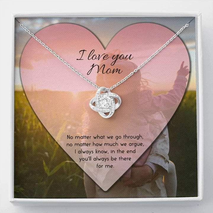 To Mom No Matter What Love Knot Necklace