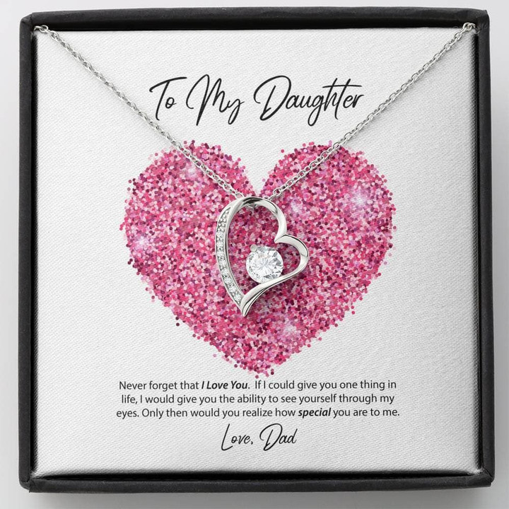 To My Daughter Love Dad Forever Love Necklace