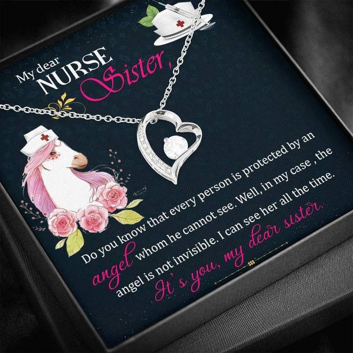 Forever Love Necklace To My Nurse Sister, Necklace For Nurse Sister, Best Gift For Nurse Sister From Love, Gift For Sister, Perfect Gift For Nurse Sister. For Nurse Sister
