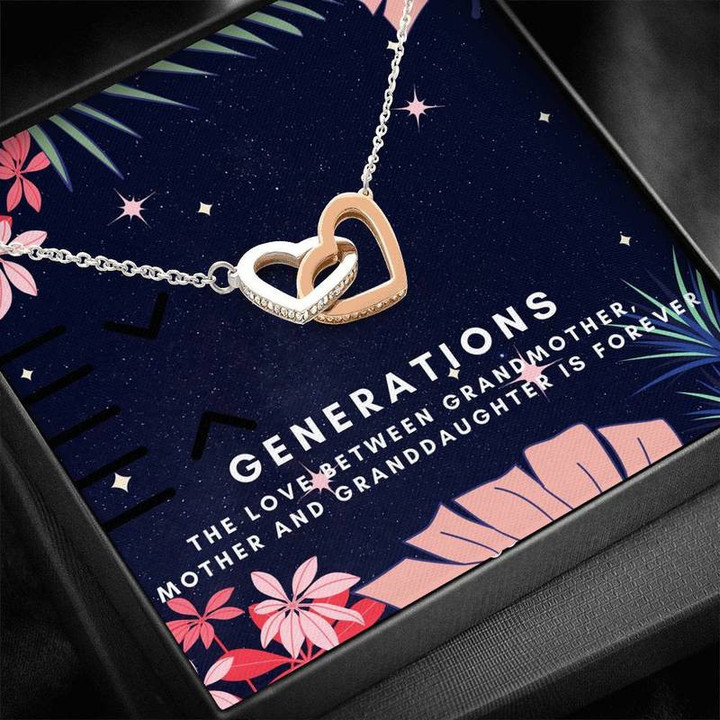 GENERATIONS - Necklace Interlocking Heart Necklace Steel/ Gold Chain, Best Gift Idea, Christmas gifts
