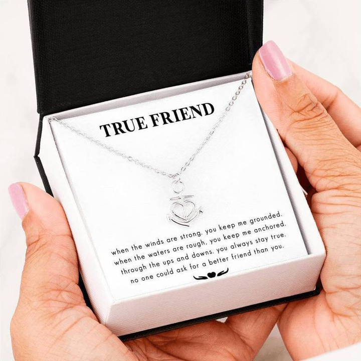 True Friend - Anchor Necklace Gift for Christmas, Gift idea for family,Jewelry Made in US