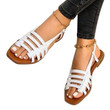 Flat Sandals Elegant Ladies Summer Open Toe Outdoor Fashion Leather Hollow Out Sandals
