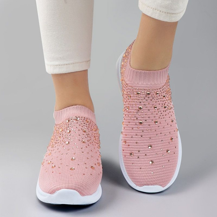 [#1 TRENDING SUMMER 2021] WH™ Women's Crystal Breathable Orthopedic Slip On Walking Shoes