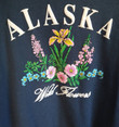 Vintage Blue Alaska Wild Flower Crewneck
