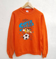 Vintage Vintage 90s Mighty Mouse Super Soccer Vtg 90s Ed Cartoon Orange Faded Sweater