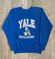 Collegiate Vintage 1980s Yale Bulldogs Blue Vintage Graphic Collegiate Crewneck