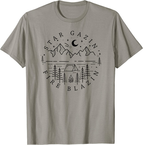 Star Gazing Fire Blazing Camp Life T-shirt