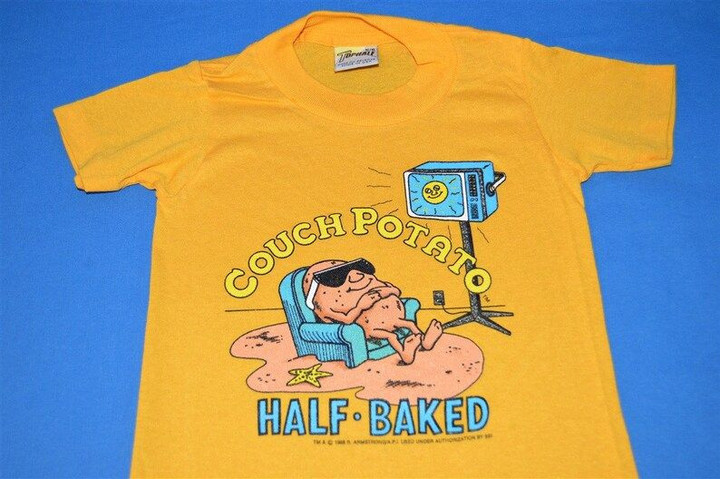 80s Couch Potato Half Baked Cartoon Deadstock Funny t shirt Youth 5 6