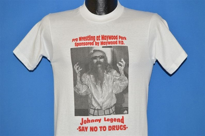 90s Johnny Legend Say No To Drugs Wrestling t shirt Small