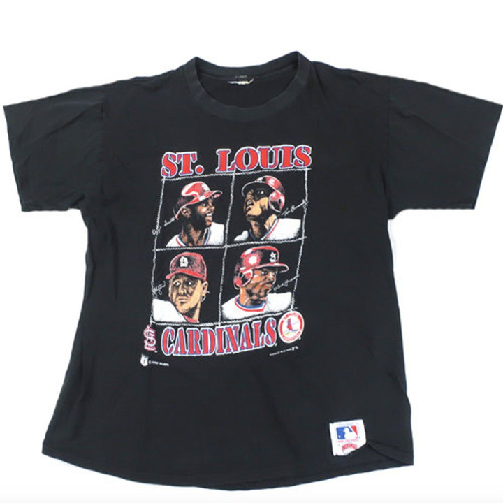 Vintage St Louis Cardinals Nutmeg Mills T shirt 1990 Ozzie Smith  Baseball