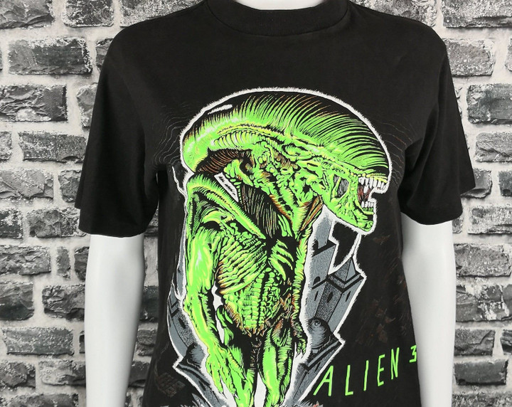 Alien 3 Vintage 1992 T shirt Sci fi Movie Sigourney Weaver Predator Terminator Freddy Krueger A Nightmare On Elm Street Science Fiction Tee