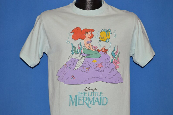 90s Little Mermaid Ariel And Flounder t shirt Small