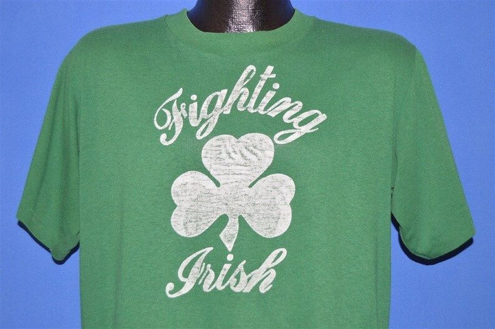 80s Fighting Irish Three Leaf Clove t shirt Large