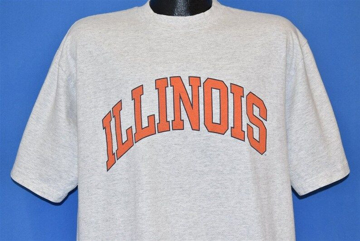 90s Illinois Fighting Illini University NCAA Patch t shirt Large