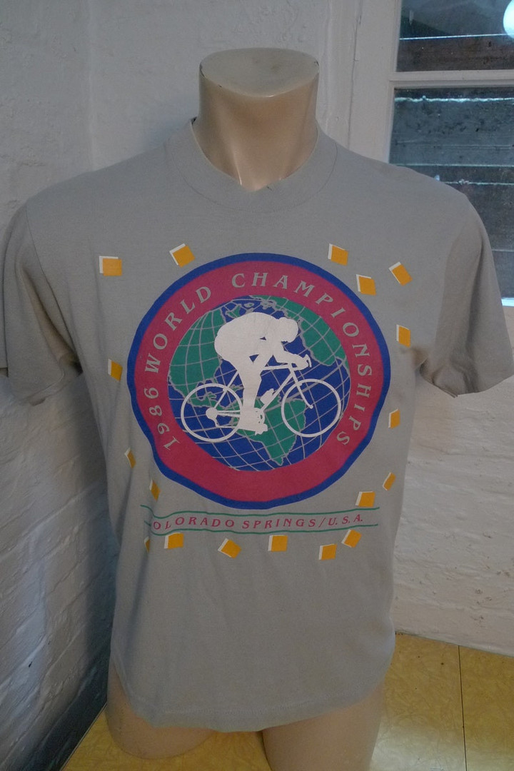 1986 Cycling World Championship Colorado Springs Colorado Shirt Single Sided Single Stitched