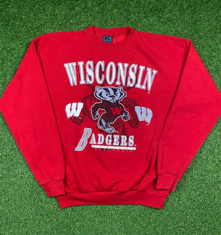 American College Made In Usa Vintage Vintage Wisconsin Badgers Crewneck