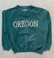 American College Gear For Sports Vintage Vtg 90s University Of Oregon Green Pullover Sweat