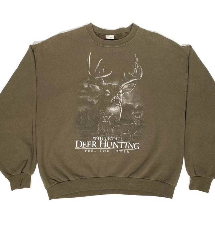 Animal Tee Streetwear Vintage Vintage Deer Hunting Wilderness Crewneck