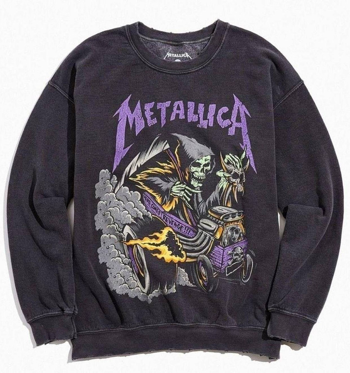 Metallica Urban Outters Vintage New Urban Outters Metallica Distressed Washed Crew