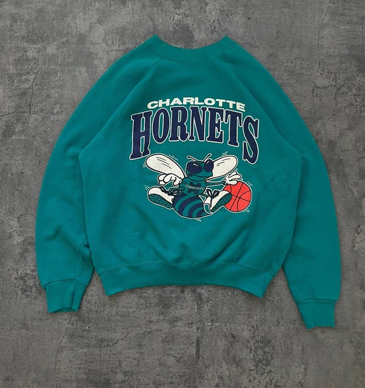 Made In Usa Nba Vintage Vintage 1980s Charlotte Hornets Big Crewneck
