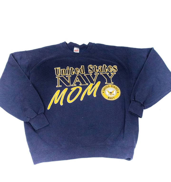 Made In Usa Military Vintage Vintage 1990s United States Navy Mom Navy Crewneck