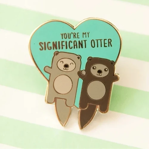 You're My Significant Otter Brooch Pins Enamel Metal Badges Lapel Pin Brooches Jackets Jeans Fashion Jewelry Accessories