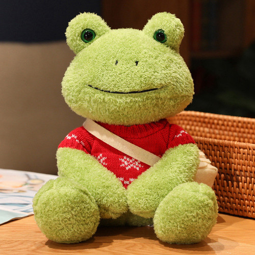 25cm Kawaii Frog Plush Toy Soft Stuffed Animal Frog Plushie Figure Doll Peluche Toys Kawaii Room Decor Funny Sweetie Gift 개구리 인형