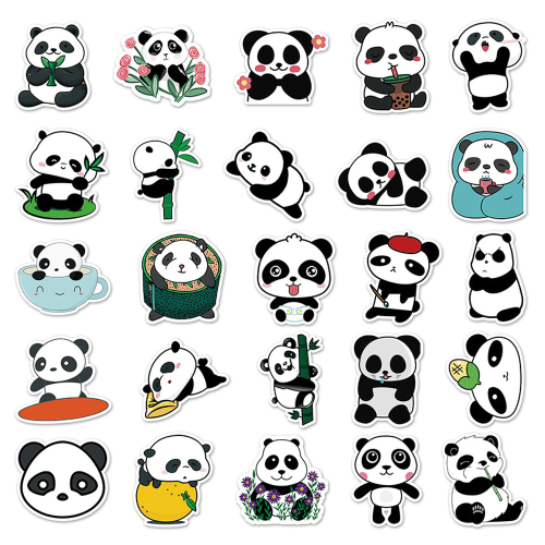 10/50PCS Cute Panda Cartoon Animal Stickers