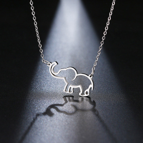 Stainless Steel Necklace For Women Lover's Origami Elephant Pendant Necklaces For Women