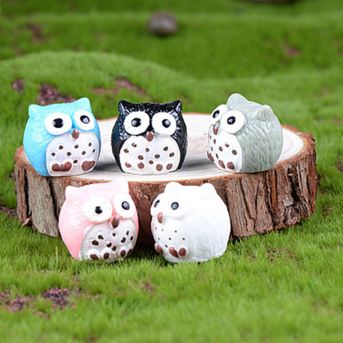 Mix 5 Pcs Owl Figurine Miniatures Kawaii Accessories Desk garden decoration outdoor Home Decor Graduation Gift Easter