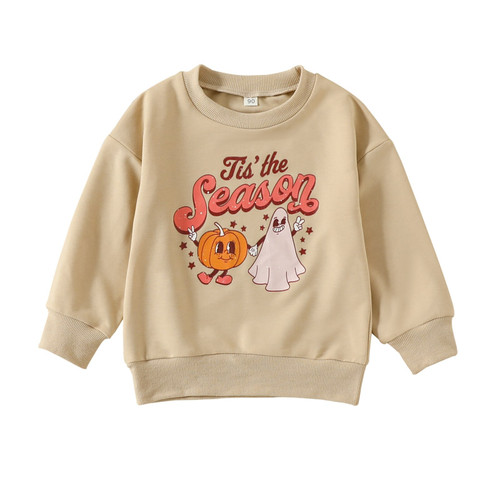 0-5Years Toddler Baby Girl Boy Autumn Halloween Clothing Long Sleeve Cartoon Pumpkin Printed Sweatshirt