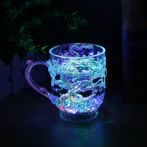 1pc Colorful Luminous Lighting Water Wine Acrylic Cup Mug Glowing Water Liquid Induction Flash Cup mug for Party Wedding Decor