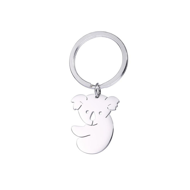 Likgreat Koala Animals Pendant Key Chain for Women Girls Boys Stainless Steel Key Ring Fashion Jewelry Accessories Gifts