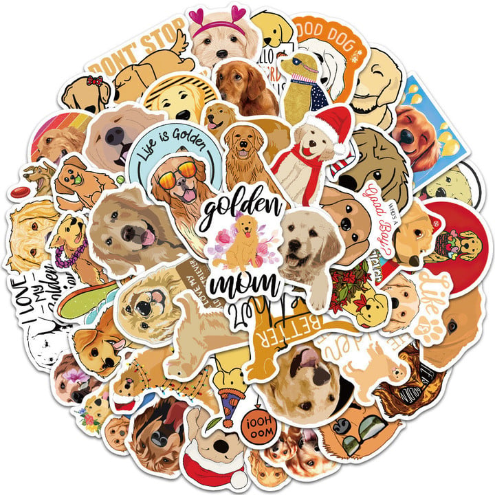 10/30/50PCS Cute golden retriever dog Stickers