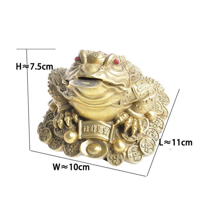 Feng Shui Three Legged Money For Frog Fortune Brass Toad Figurin Chinese Coin Metal Craft Home Decor Gift Decoration Accessories