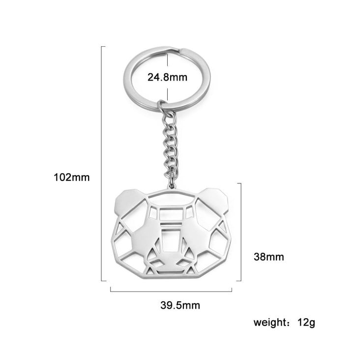 Panda Keychain For Women Men Stainless Steel Animal Key Chain Holder Keyring Fashion Jewelry