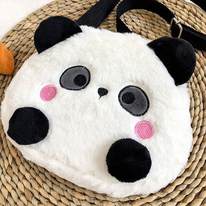 Literary Shoulder Bag Cartoon Panda Cross Body Messenger Bag Plush Handbag Gift for Mother's Day Valentine's Day Dropship