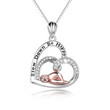 Sloth Heart Engraved Word Pendant Necklaces