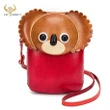 Real Leather Cute Animal Ladies Small Purse and handbag
