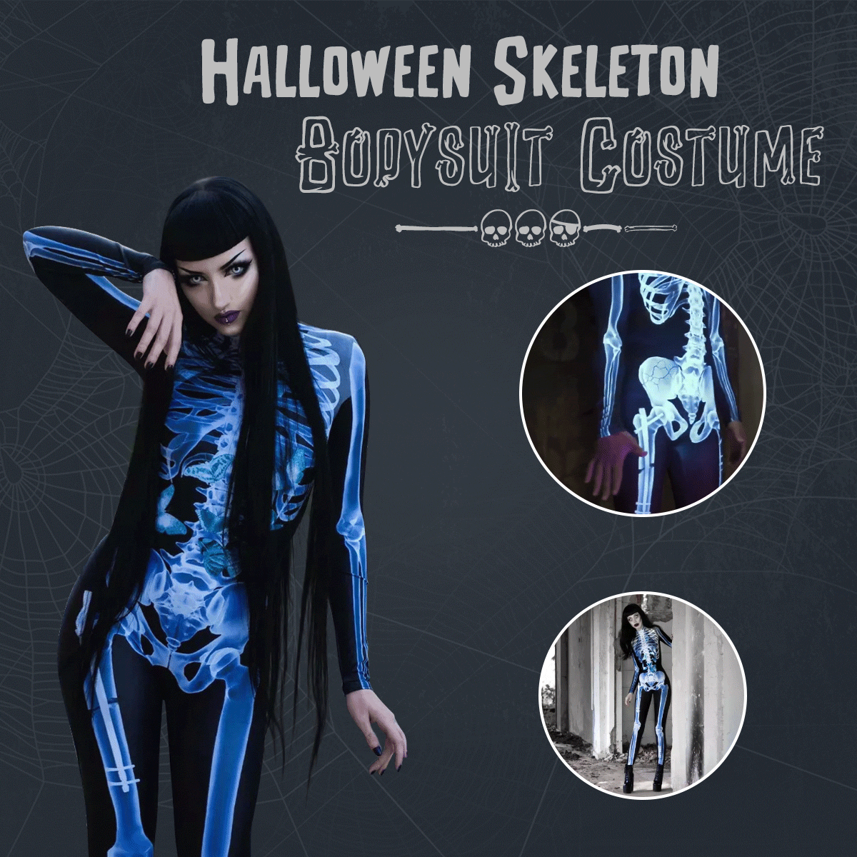 Halloween Skeleton Bodysuit Costume