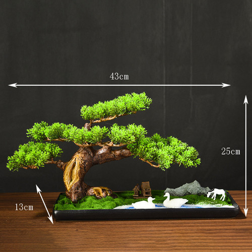 Chinese style simulation fake tree artificial bonsai home living room hotel porch landscaping decorations potted ornaments