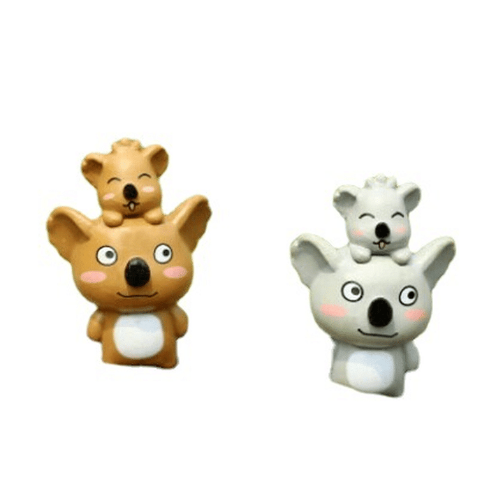 1 Piece Koala Mother and Son Zoo Model Small Statue Figurine Crafts Mini Ornament Miniatures DIY Home House Office Decor