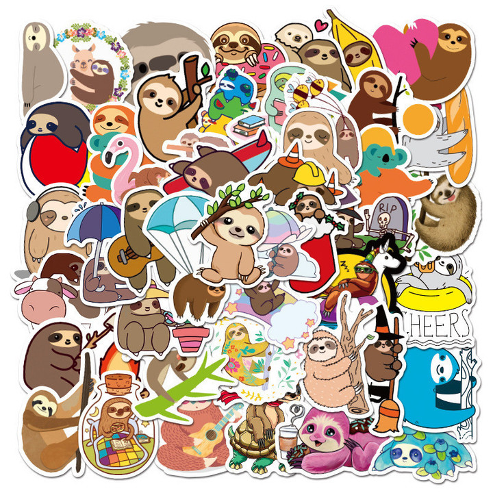 Cute Sloth Animal Laptop Stickers