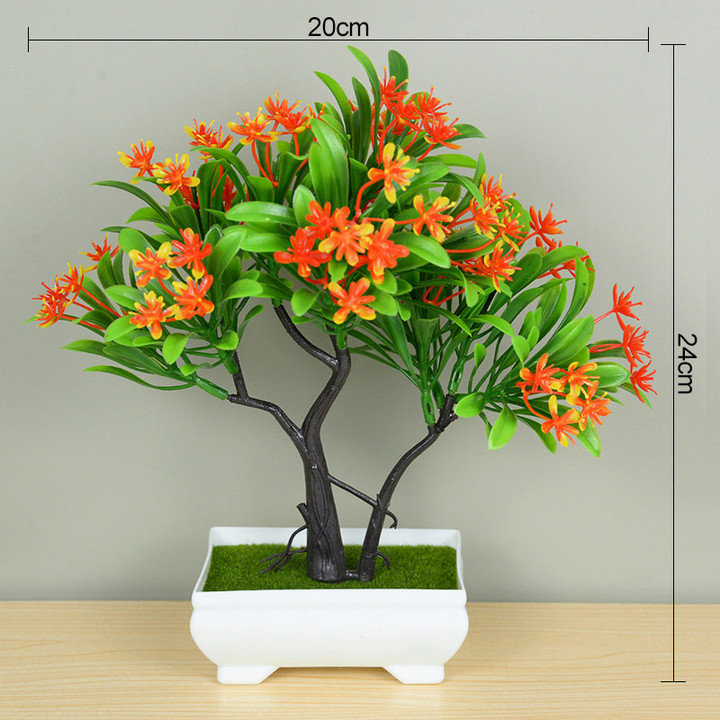 Artificial Plants Bonsai Small Tree Pot Fake Plant Flowers Potted Ornaments For Home Room Table Decoration Hotel Garden Decor