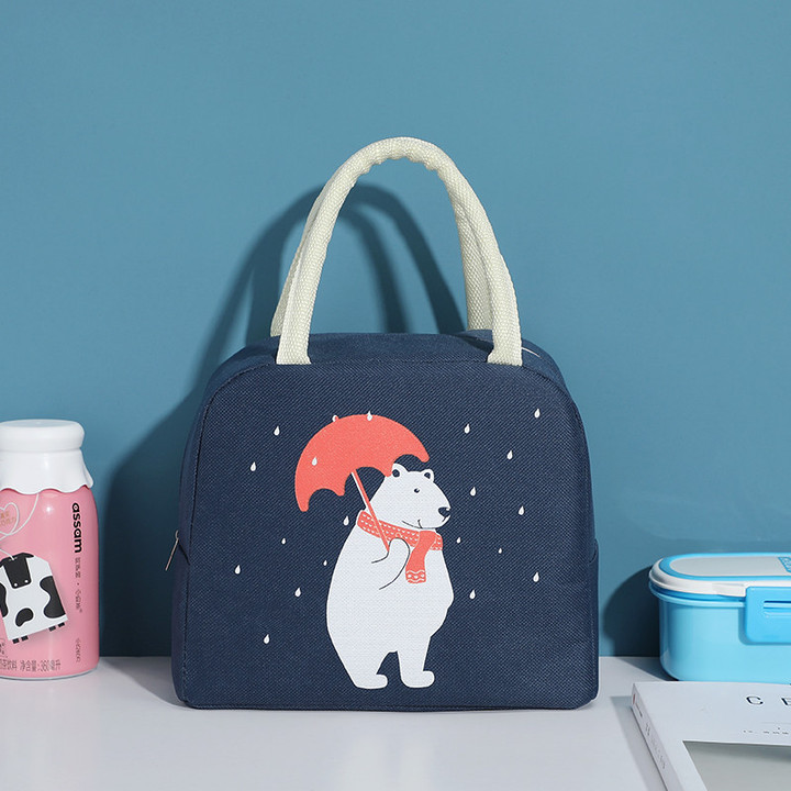 Cartoon Panda Lunch Bag Kids Women Cute Portable Travel Picnic Bags Waterproof Insulation School Breakfast Cooler Lunchbox Bag