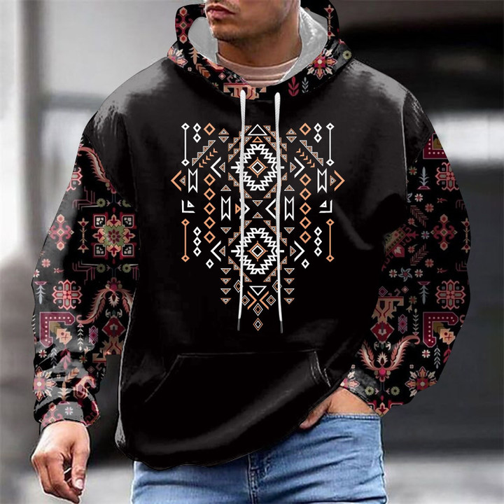 Geometric Print Men African Dashiki Hoodies Traditional Pattern Pullover Women Hiphop African Clothes Tribe Ethnic Jumper Top