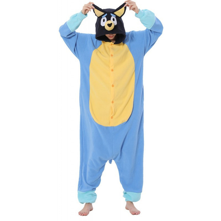 Blue Dog Onesies Pajama Halloween Costumes Cosplay Jumpsuit Christmas Gift