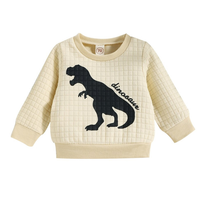 Baywell Fall Sweatshirts for Boy 1 Year Spring Children Cotton Tops Kid Long Sleeved Dinosaur Pullover T-shirts 0-24 Months