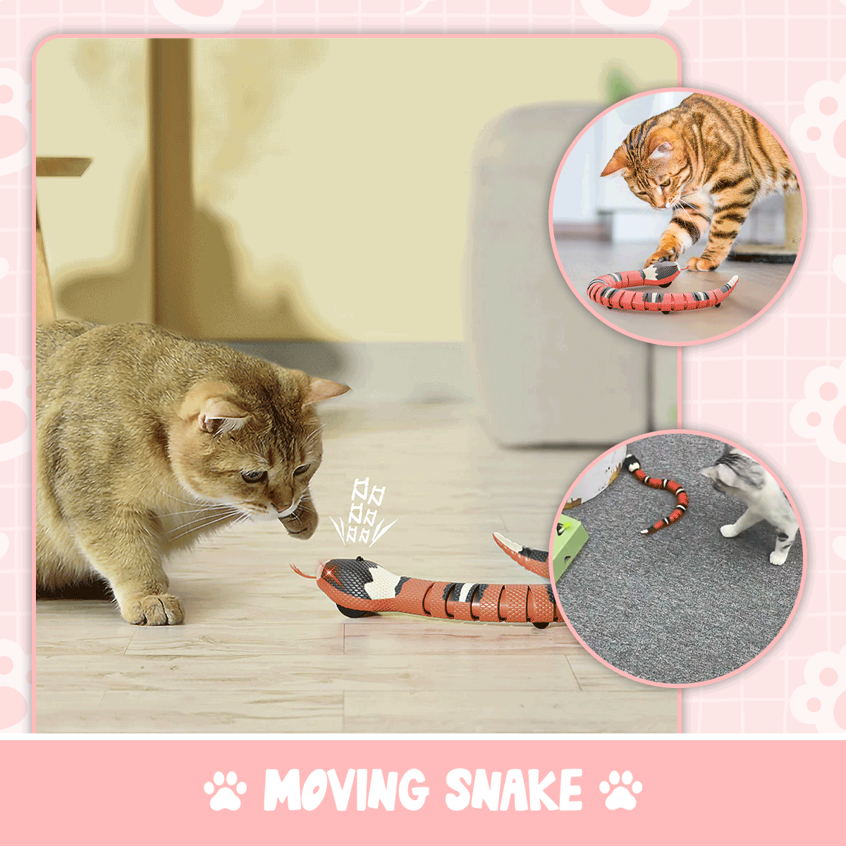 Smart Sensing Interactive Cat Toys Automatic Electronic Snake