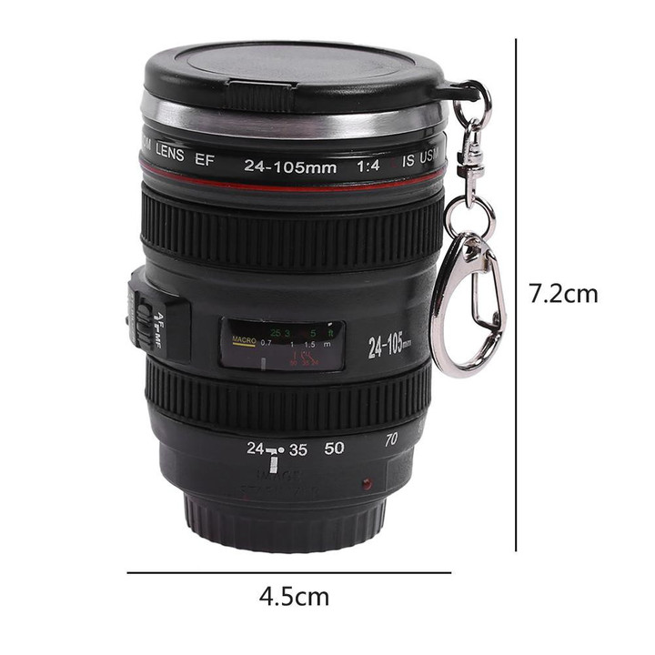 50ML Camera Lens 24-105mm 1:1 Scale Creative Coffee Tea Mug Water Bottle Home Drinkware Camera Lens Portable Cup with Lid